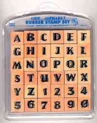 Rubber stamp alphabet