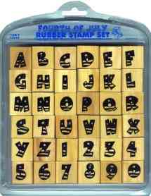 Stars & Stripes Rubber stamp alphabet