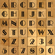Fiesta Rubber stamp alphabet