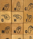 ASL Sign language alphabet rubber stamp set